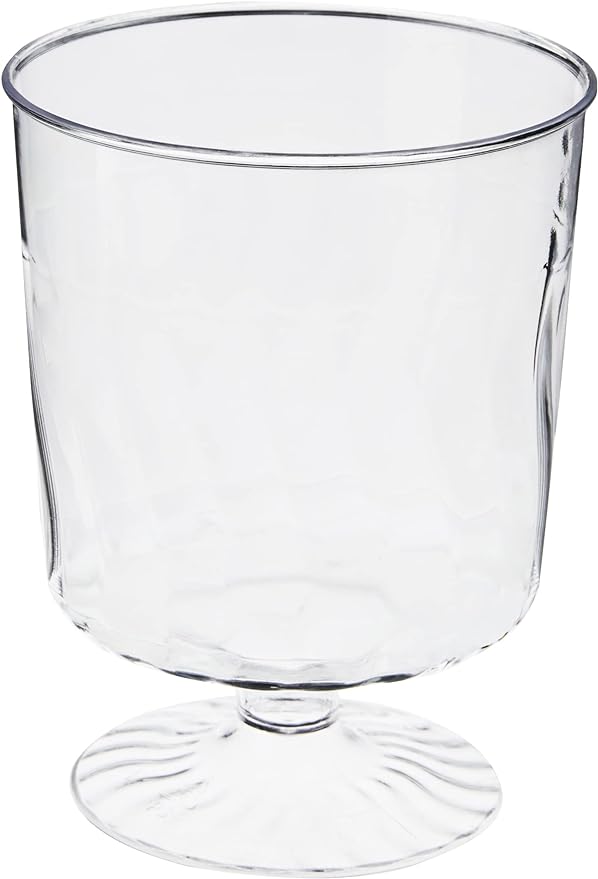 Fineline Flairware 8 oz. 1-Piece Clear Plastic Wine Cup - 240/Case-Chicken Pieces